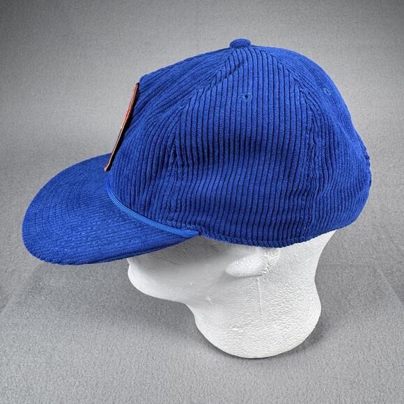 Aviator Nation Hat Cap Snap Back Blue Corduroy Mountain Patch Retro Stripe Mens - Picture 9 of 12